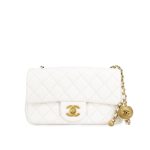 Chanel Mini Flap Bag With Pearls White 20Cm As1787 B02916 10601