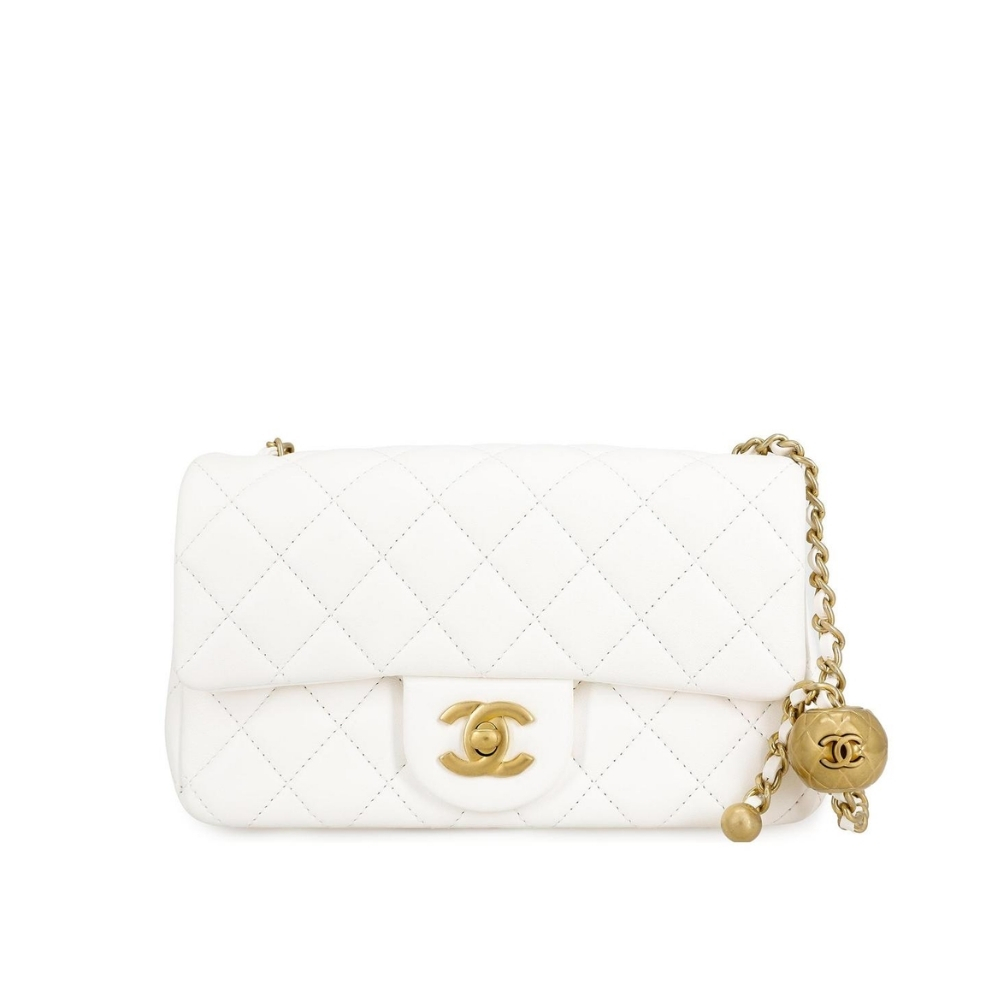 3-7-1.jpg Chanel Mini Flap Bag With Pearls White 20Cm As1787 B02916 10601 - Image 1