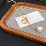 Gucci Blondie Pearl Drop Necklace Gold 774689 I4620 8078 - Image 3
