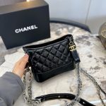 Chanel Gabrielle Small Hobo Bag Smooth Gold Silver Tone Black 20Cm A91810 Y61477 94305 - Image 3