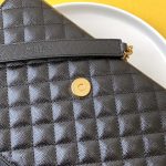 Saint Laurent Envelope Medium In Quilted Grain De Poudre Embossed Leather Black Gold 24Cm 600185Bow911000 - Image 7