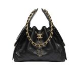 Chanel 25 Small Handbag Grained And Gold Tone Metal Black 26cm AS5293 B20304 94305