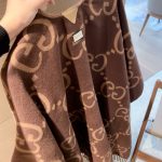 Gucci Cashmere Poncho Brown 120cm - Image 3