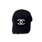 Chanel CC Cotton Baseball Cap Black