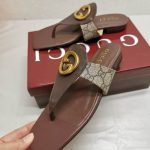 Gucci Women'S Blondie Thong Sandals Brown 752659 9I650 9769 - Image 5