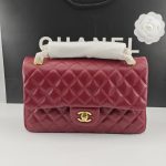 Chanel Classic 11.12 Handbag Gold Tone Metal Burgundy 25Cm A01112 Y04059 Nzv44 - Image 3