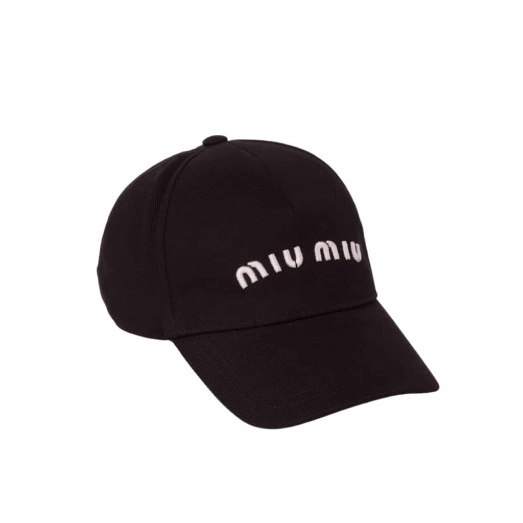 Miumiu Drill Baseball Cap Black 5hc179 Adxi F0967 - Image 2