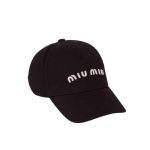 Miumiu Drill Baseball Cap Black 5hc179 Adxi F0967