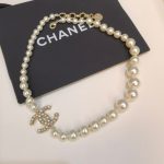 Chanel Glass Pearls CC Necklace Gold Pearly A64757 Y20450 Z2048 - Image 3