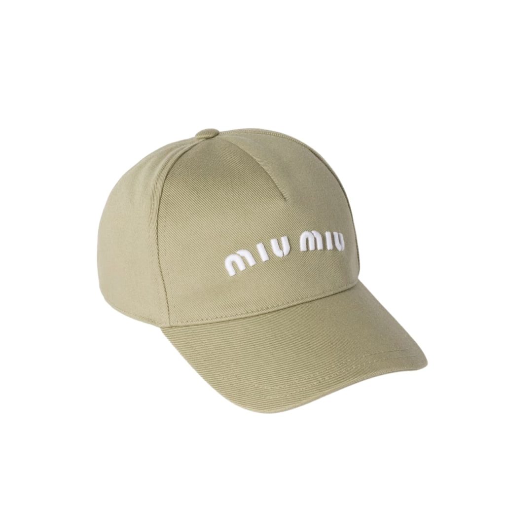 Miumiu Drill Baseball Cap Beige 5hc179 Adxi F011p - Image 2