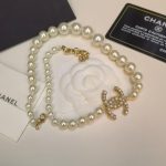 Chanel Glass Pearls CC Necklace Gold Pearly A64757 Y20450 Z2048 - Image 5