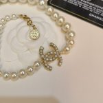 Chanel Glass Pearls CC Necklace Gold Pearly A64757 Y20450 Z2048 - Image 6
