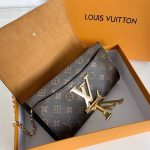 Louis Vuitton Pochette Louise Chain Monogram Canvas Brown 23cm - Image 10