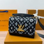 Louis Vuitton Twist MM Monogram Jacquard Black 23Cm - Image 3