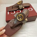 Gucci Women'S Blondie Thong Sandals Brown 752659 9I650 9769 - Image 4