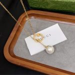 Gucci Blondie Pearl Drop Necklace Gold 774689 I4620 8078 - Image 5