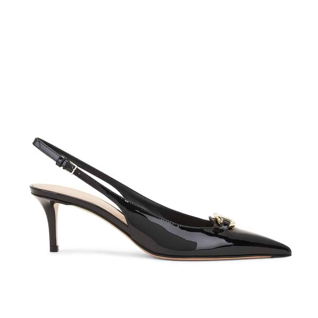 Valentino Vlogo The Bold Edition Slingback Pumps In Patent Leather 60Mm In Black - Image 2
