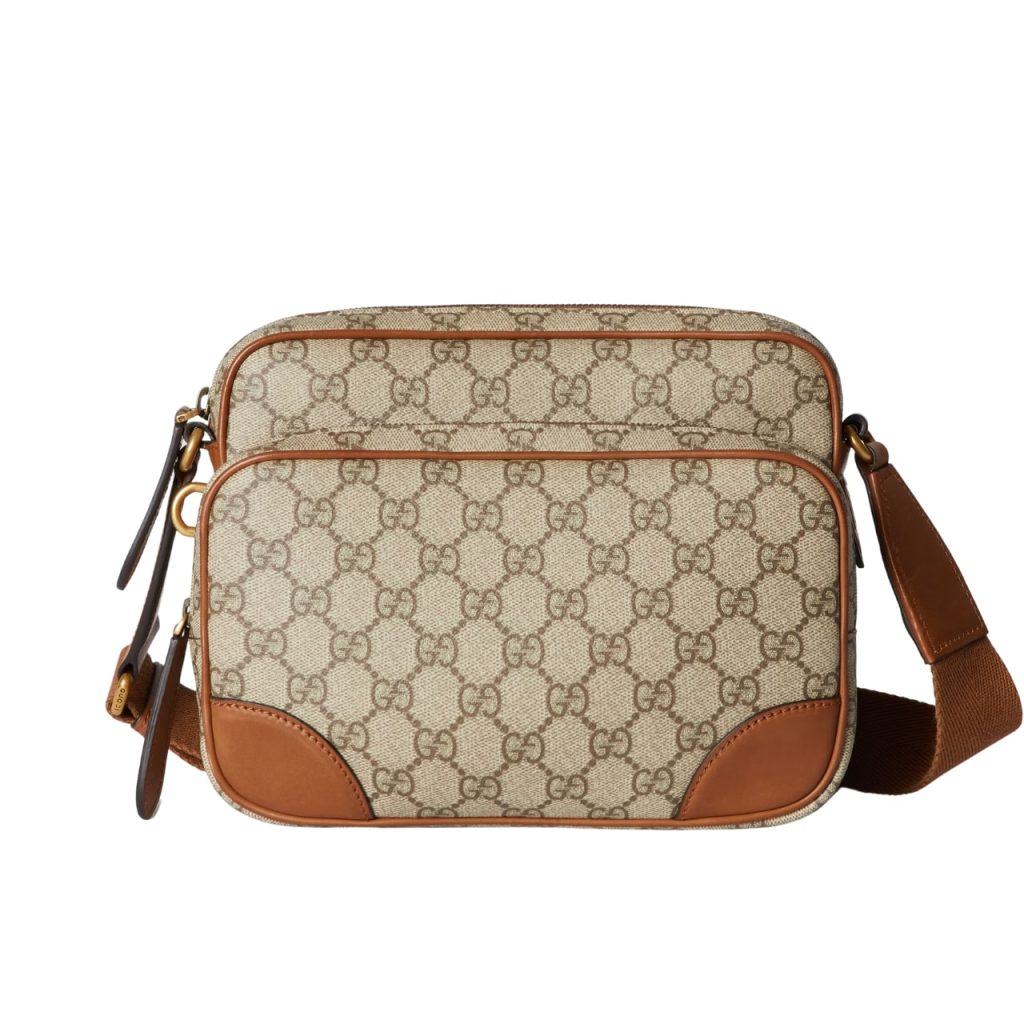 Gucci GG Emblem Medium Crossbody Bag Beige And Brown 23Cm 821160 FAED3 9786 - Image 2