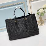 Valentino Garavani Medium Straw Summer Tote Black 35Cm - Image 5