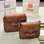Gucci Lady Web Hand Stained Leather Shoulder Bag In Brown 25Cm 380573 B012A 2574 - Image 4