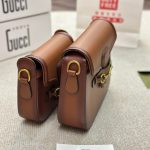 Gucci Lady Web Hand Stained Leather Shoulder Bag In Brown 25Cm 380573 B012A 2574 - Image 5