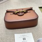 Gucci Lady Web Hand Stained Leather Shoulder Bag In Brown 25Cm 380573 B012A 2574 - Image 6