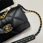 Chanel 19 Handbag Shiny Gold And Silver Tone Black 26Cm AS1160 B04852 94305 - Image 5