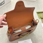 Gucci Lady Web Hand Stained Leather Shoulder Bag In Brown 25Cm 380573 B012A 2574 - Image 7