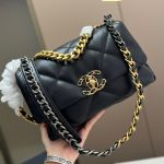 Chanel 19 Handbag Shiny Gold And Silver Tone Black 26Cm AS1160 B04852 94305 - Image 7