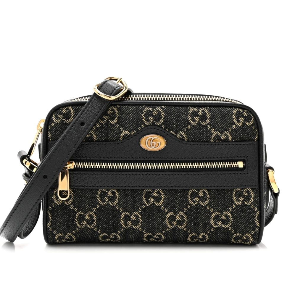 Gucci Mini Ophidia GG Denim Jacquard Black And Ivory 17cm - Image 2