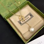 Gucci Blondie Pearl Drop Necklace Gold 774689 I4620 8078 - Image 6