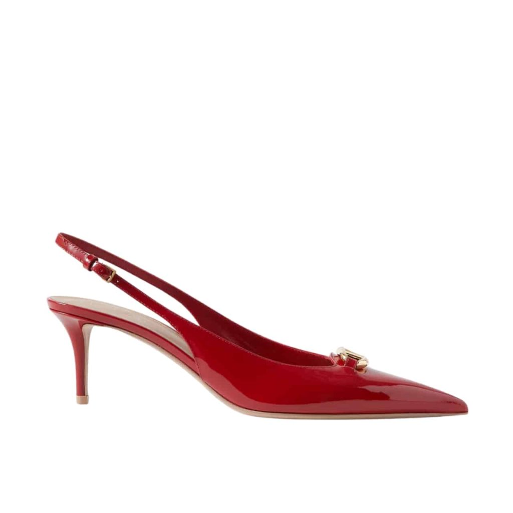 Valentino Vlogo The Bold Edition Slingback Pumps In Patent Leather 60Mm In Rouge Pur - Image 2