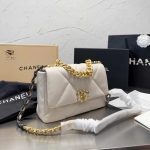 Chanel 19 Flap Bag Shiny Gold And Silver Tone White 26Cm As1161 B04852 10601 - Image 7
