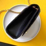 Saint Laurent Envelope Medium In Quilted Grain De Poudre Embossed Leather Black Gold 24Cm 600185Bow911000 - Image 10