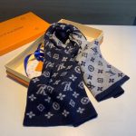 Louis Vuitton Cachecol Monogram Denim Scarf Dark Grey - Image 7
