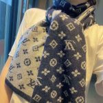Louis Vuitton Cachecol Monogram Denim Scarf Dark Grey - Image 9
