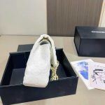 Chanel Flap Bag With Camellia Flower Chain White 26Cm - Image 6