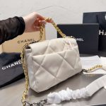 Chanel 19 Flap Bag Shiny Gold And Silver Tone White 26Cm As1161 B04852 10601 - Image 4