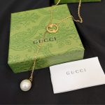 Gucci Blondie Pearl Drop Necklace Gold 774689 I4620 8078 - Image 7