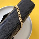 Saint Laurent Envelope Medium In Quilted Grain De Poudre Embossed Leather Black Gold 24Cm 600185Bow911000 - Image 11