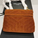 Saint Laurent Cinnamon Loulou Small Chain Bag In Suede Brown 23Cm - Image 4