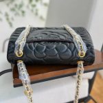 Chanel Flap Bag With Camellia Flower Chain Black 26Cm - Image 4