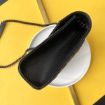 Saint Laurent Envelope Medium In Quilted Grain De Poudre Embossed Leather Black Noir 24cm 600185BOW981000 - Image 5