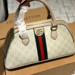 Gucci Ophidia Small Top Handle Bag Beige And White 30Cm - Image 3