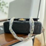 Chanel Flap Bag With Camellia Flower Chain Black 26Cm - Image 6