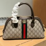 Gucci Ophidia Small Top Handle Bag Beige And Ebony 30Cm - Image 4