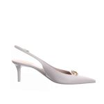Valentino The Bold Edition Vlogo Leather Slingback Pump 60Mm In Ivory