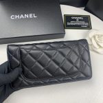 Chanel Quilted Classic Long Flap Wallet With Silver Hardware Black 19Cm - Image 4
