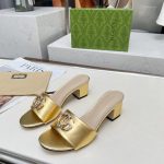 Gucci Nojum Women's Slide Sandal Metallic Gold ‎817257 B8B00 8024 - Image 5