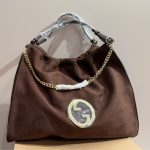 Gucci Blondie Large Suede Tote Bag Brown 50Cm - Image 3